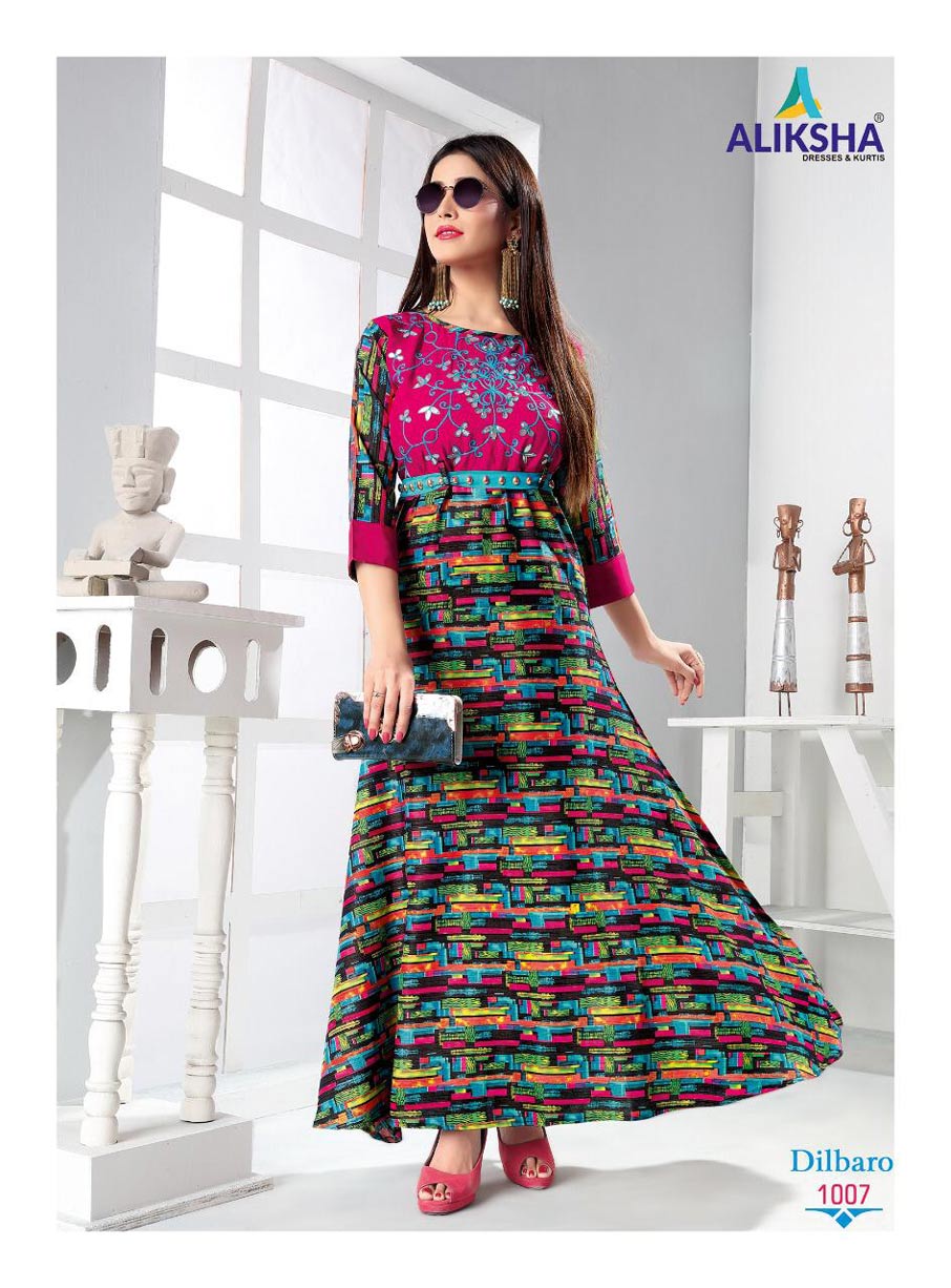 Dilbaro Vol-1 Aliksha Rayon Peek Anarkali Pattern Kurtis Dilbaro Vol-1 Aliksha Rayon Peek Anarkali Pattern Kurtis